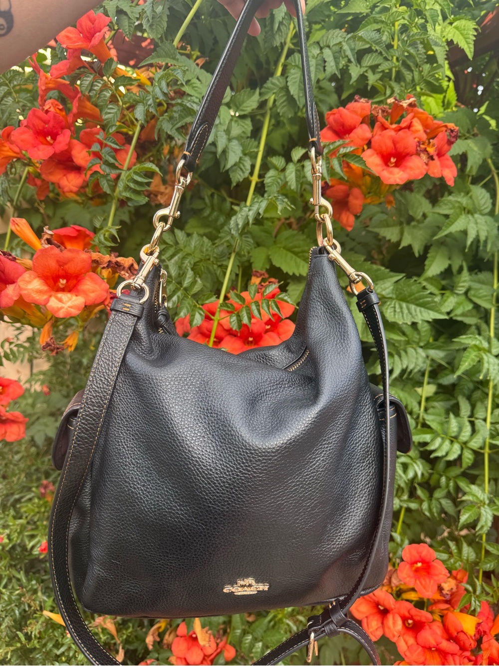 Coach Black Pebbled Leather Pennie Shoulder Bag - Picture 2 of 9